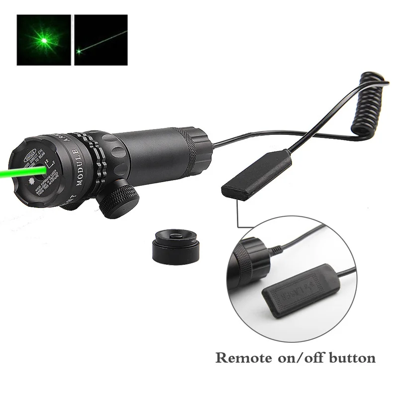 Adjustable Green Laser Sight With Mount & Remote Pressure Switch 3-1G-02