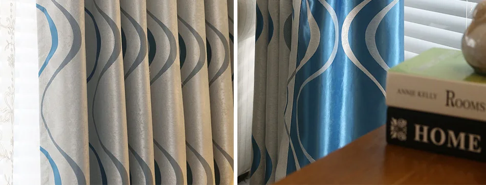 Topfinel grosso luxo ondulado listrado cortinas da