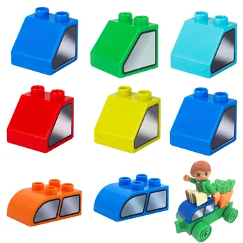 

Big Duploe Car Diy Accessories Bricks Building blocks DIY toys for kids Enlighten Creative bricks Parts figures