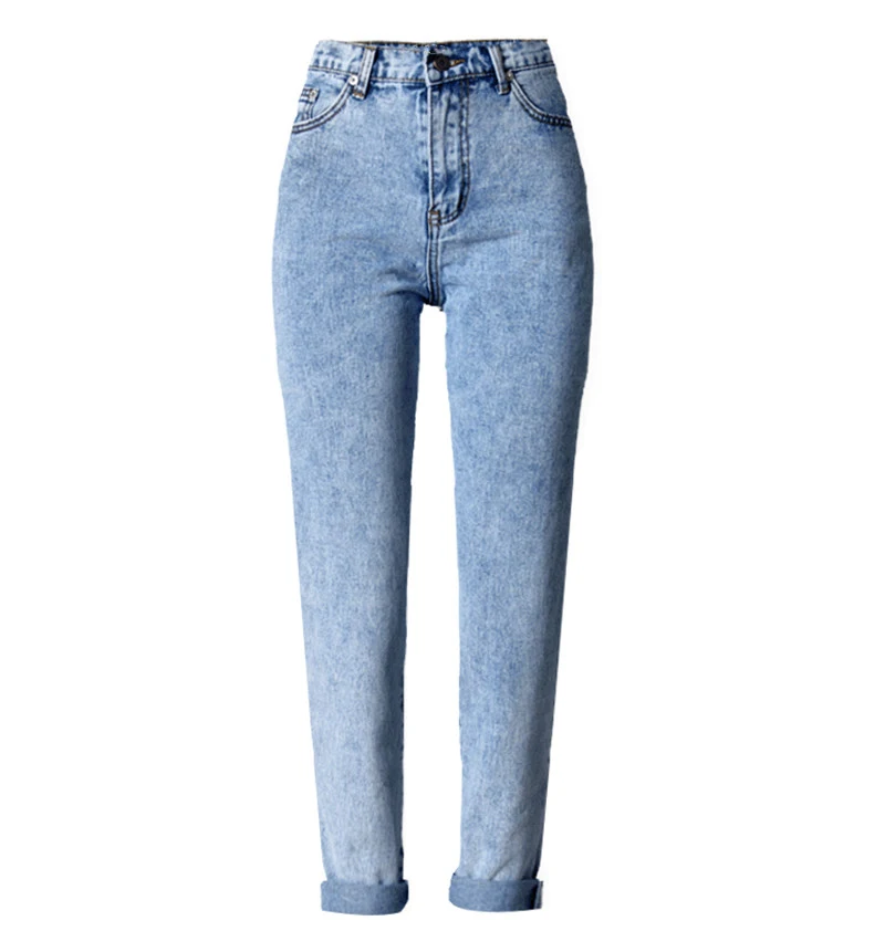 Высокое качество, женские длинные джинсы с высокой талией, хлопок, джинсы для снежной стирки, винтажные свободные прямые джинсы, брюки