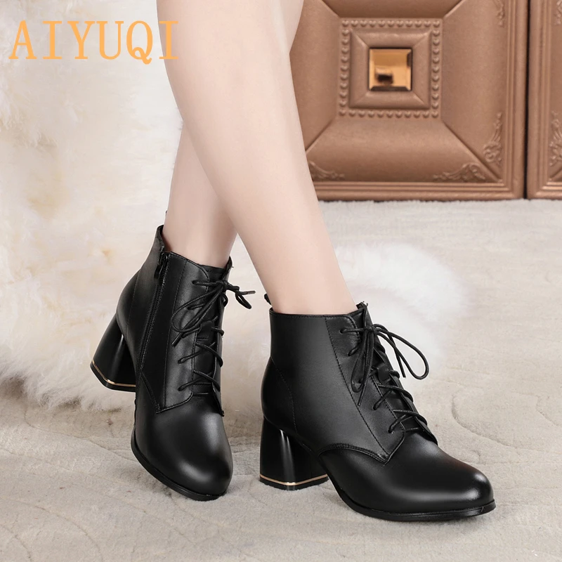 Mode Bottes Dame Black Chaussons Cuir Martin Fluff De NuesTendance Femmes Chaussures Automne 2019 FemmesPlus Pour Single Véritable black Nouveau Aiyuqi Velours En 2HIDWYE9