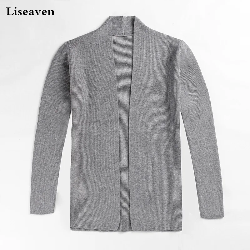 Мужской однотонный кардиган Liseaven трикотажный свитер с длинными рукавами пальто