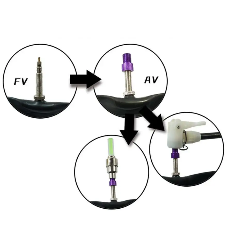 Tires Schrader Valve Bicycle Tire Tyre Air Pump Inflator Multi use Connector Head 2017 jun26in