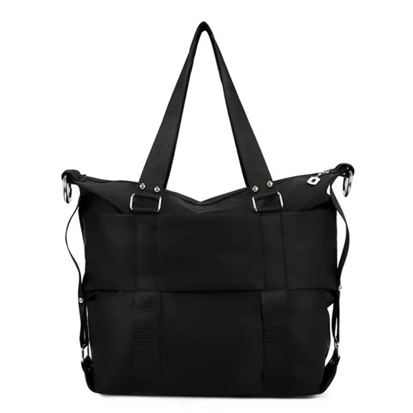 Многофункциональные нейлоновые сумки для женщин, большие повседневные сумки-тоут из нейлона, вместительные сумки через плечо, дорожные сумки, Bolsa Feminina - Цвет: black