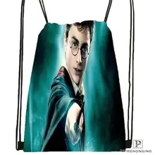 Изготовленная на заказ походная сумка на шнурке с изображением Гарри Поттера, милый рюкзак для детей(черная спинка), 31x40 см#2018612-02-13