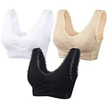 3 шт./компл. Передняя поперечная боковая пряжка беспроводной кружевной бюстгальтер дышащий спортивный для женщин дропшиппинг