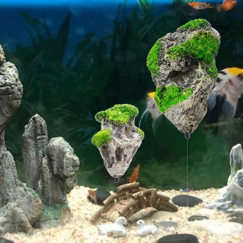 1 шт. морской искусственный подвесной камень из смолы аквариум мох декорация