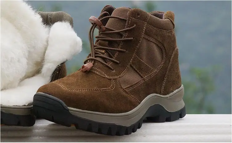 Зимние ботинки из натуральной шерсти в русском стиле; военные ботинки из натуральной овечьей кожи на меху; мужские теплые зимние ботинки ручной работы; размер 46