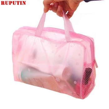 

RUPUTIN Women Travel Transparent Cosmetic Bag 5 Colors Make Up Organizer Bags Storage Pouch Toiletry Wash Bag PVC Bathing Bags