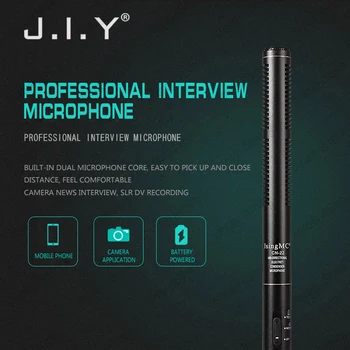 

JIY Wired Professional Microphone Interview Recording Channel Condenser Microphones for Video Film Recorder camera Camcorders DV