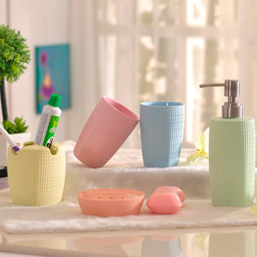 Jade icepatterned bathroom set bathroom supplies five pieces ceramic