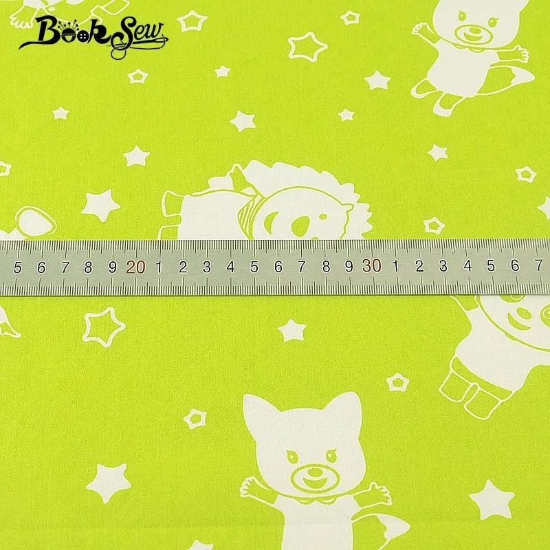 Booksew 100% хлопчатобумажная саржевая ткань для шитья милая зеленая домашняя