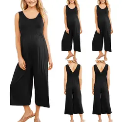 2019 Женская одежда для беременных и матерей после родов Брюки Одежда для женщин spodnie ciazowe сплошной Женский Летний комбинезон для беременных