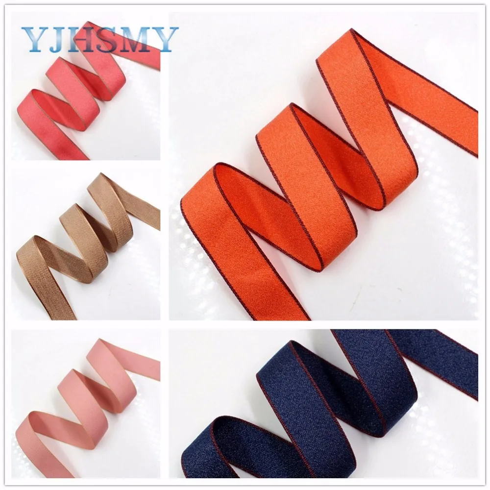 

YJHSMY 1801057 25 mm 10 yards Double-sided Ribbons Thermal transfer Printed grosgrain Wedding Accessories DIY material