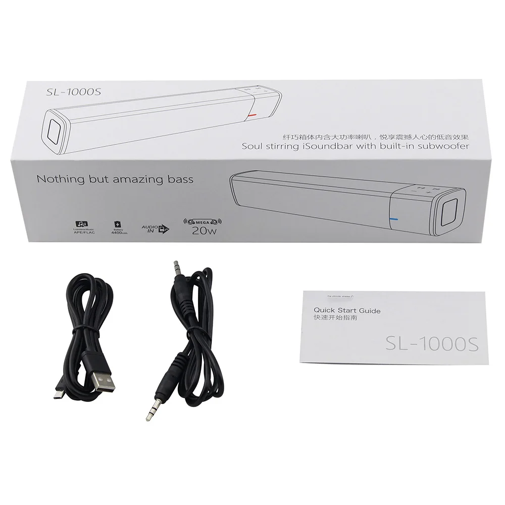 SL-1000S беспроводной динамик BT Soundbox сабвуфер динамики Soundbar Колонка усилитель звуковой ящик TF AUX NFC портативный Lound Динамик s