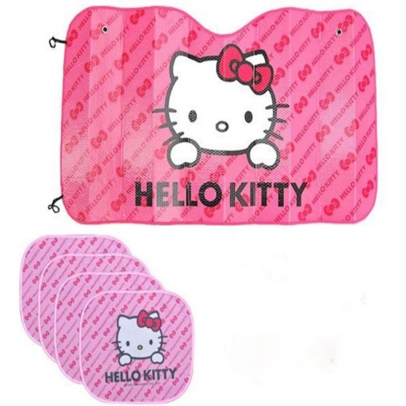 

Hello Kitty Car Front Side Window Sunshade Car umbrella Window Foils Car Covers Auto Windshield cover 5pcs/set