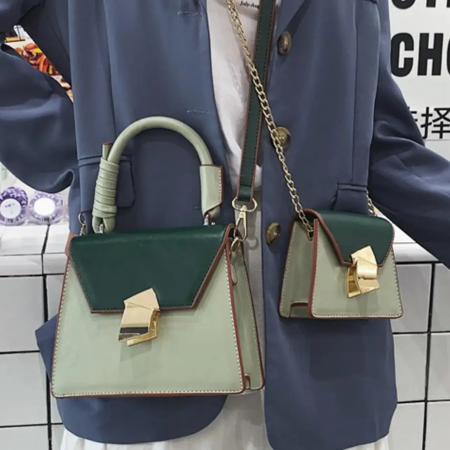 

Elegant Female Tote bag 2019 Summer Fashion New Quality PU Leather Women's Designer Handbag Lock Chain Shoulder Messenger Bag