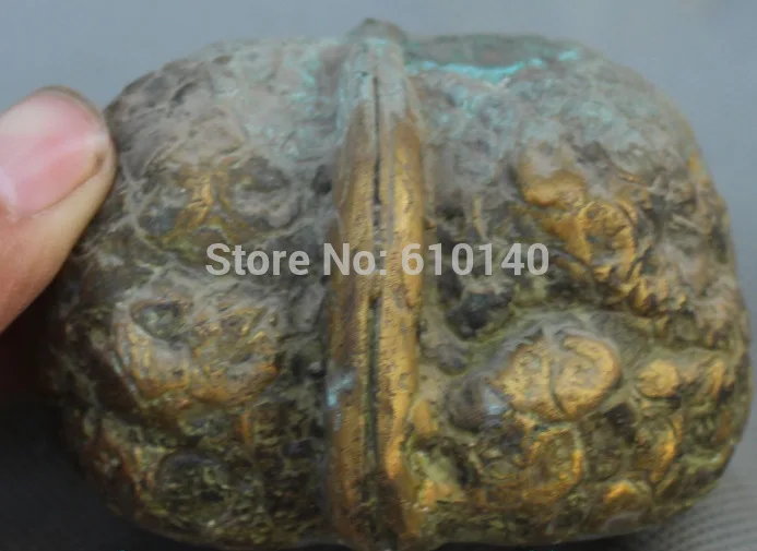 

Signed Chinese Bronze Collected Folk Carved Walnut Statue Sculpture