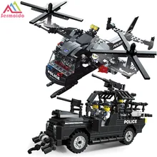 sermoido Building Blocks Sets SWAT Team Transport Helicopter Compatible With Legoings City Police Gift Toys for Children Kids sermoido Building Blocks Sets SWAT Team Transport Helicopter Compatible With Legoings City Police Gift Toys for Children Kids
