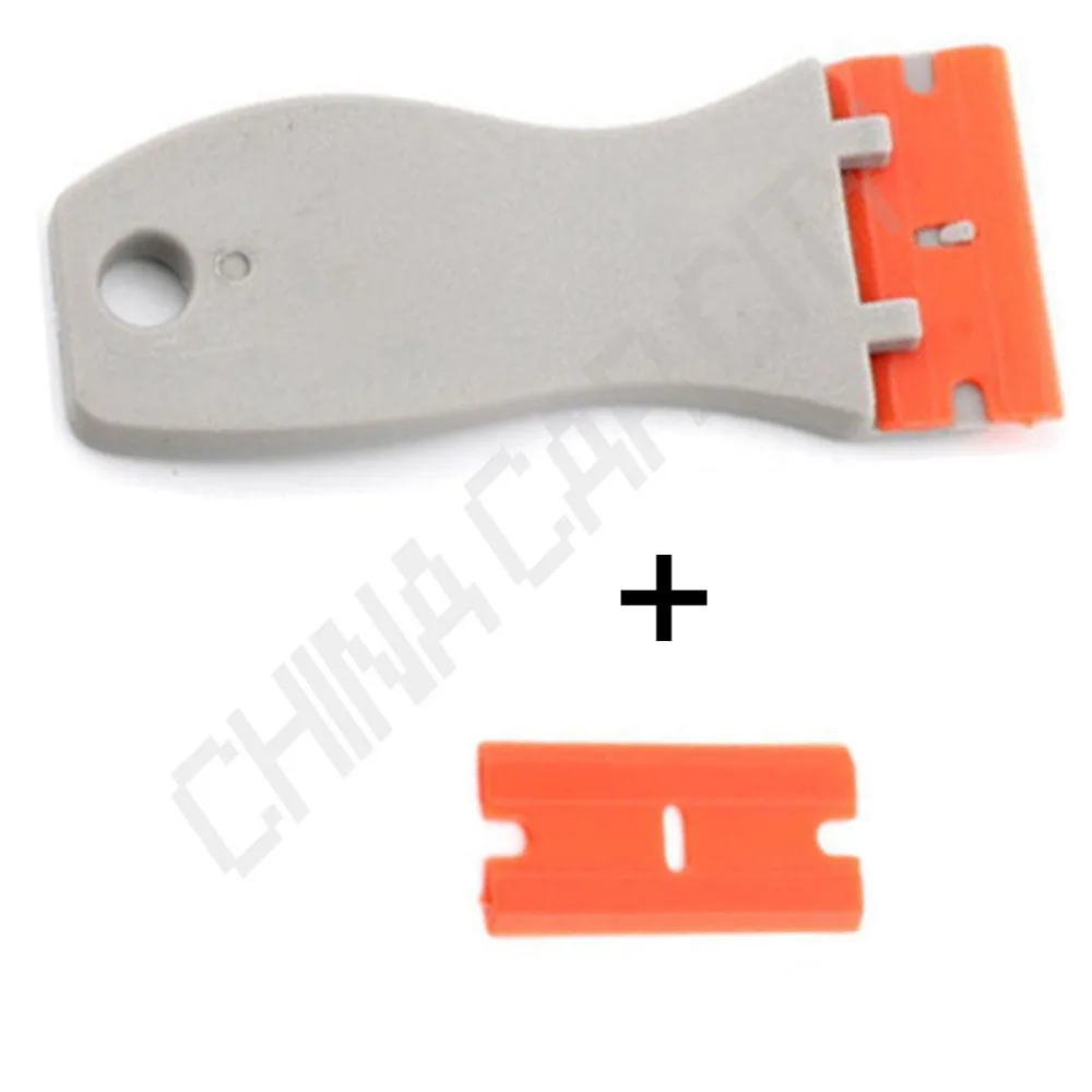 

10*4cm plastic replaceable blade razor scraper car film window glass air bubble glue removing dust sticker cleaning tool E17+1P