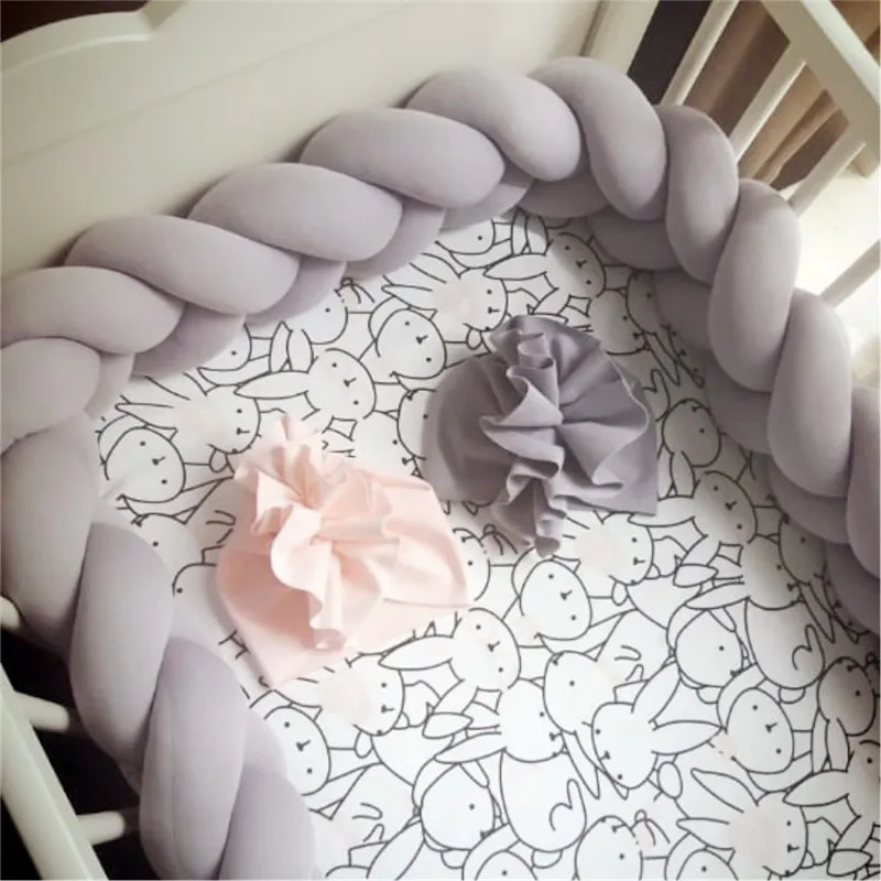 1 м/2 м/3 м детская кровать бампер для детской кроватки для мальчиков и девочек детская кроватка бампер узел коса защита для кроватки декор комнаты
