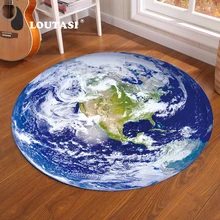 LOUTASI круглый ковер 3D принт земли планеты мягкие ковры Противоскользящие коврики компьютерная Подушка для стула коврики для детской комнаты домашний декор