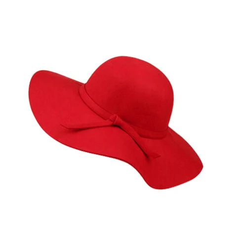 red Осень зима лето мода Fedoras Винтаж чистый женская пляжная шляпа от солнца женский волны с большими полями шляпа от солнца Fedoras леди шляпа от солнца - Цвет: red