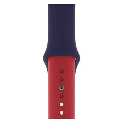 Спортивный ремешок для Apple watch, 42 мм, 38 мм, iWatch, ремешок 44 мм, 40 мм, Комбинированный силиконовый ремешок для часов, браслет для Apple watch 4, 3, 2, 1 - Цвет ремешка: Dark blue  red
