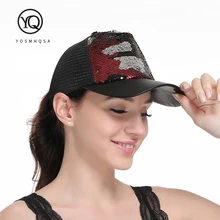 Новинка, летняя бейсболка с пайетками, шляпа для женщин, грязная булочка, черная бейсболка, Кепка в стиле хип-хоп, сетчатая солнцезащитная Кепка, унисекс, WH110