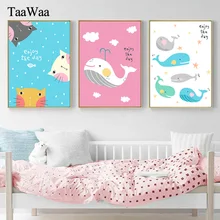 TAAWAA Nordic Decoration Cartoon Nursery Animal Poster and Print Rabbit Bear Wall Art Print Painting Pictures for Kid Home Decor TAAWAA Nordic Decoration Cartoon Nursery Animal Poster and Print Rabbit Bear Wall Art Print Painting Pictures for Kid Home Decor