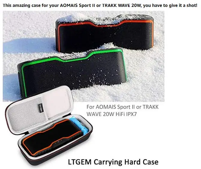 LTGEM чехол для AOMAIS Sport II или AOMAIS Sport II+ Водонепроницаемый IPX7 Портативный Bluetooth Динамик-черный