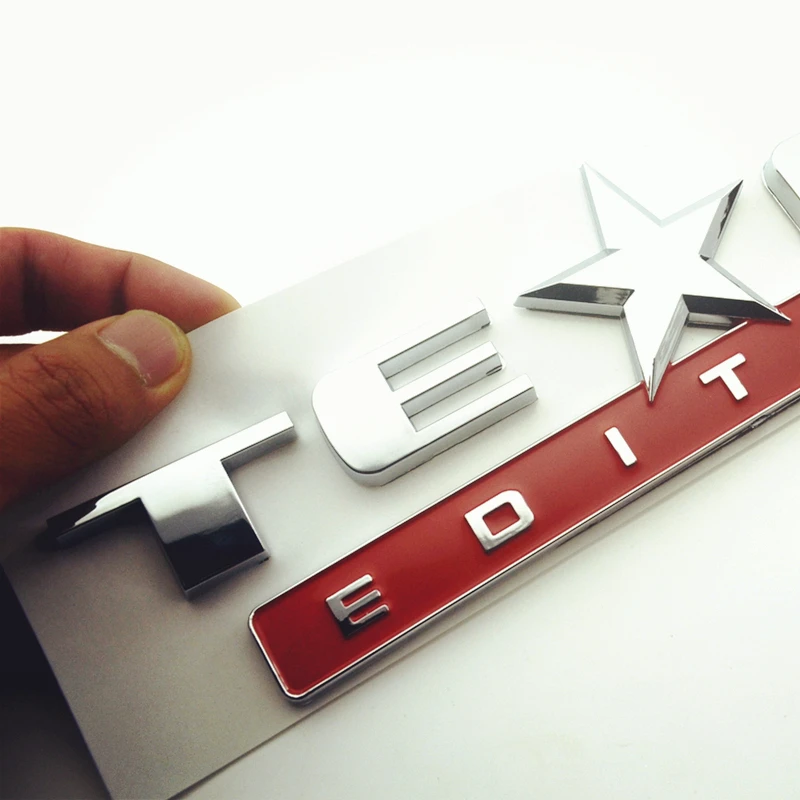 

3D Letters Texas Edition Badge Emblem Adhesive Sticker 9.5x3 Inches For Car Front Fender Body Decoration