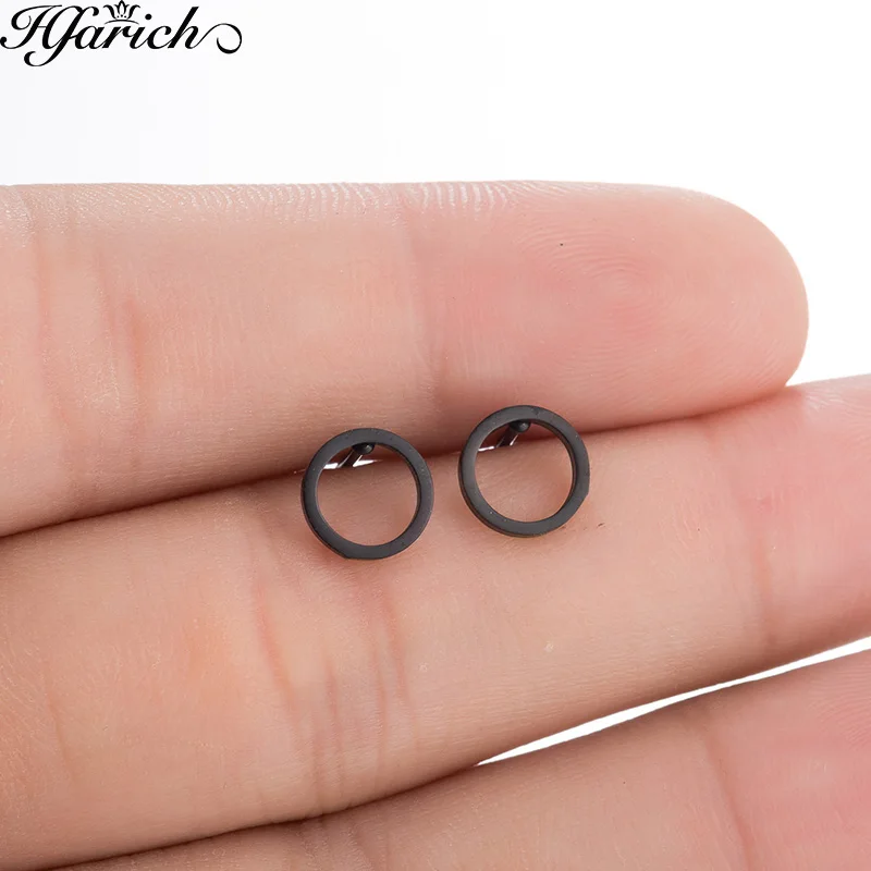 

Hfarich Fashion Jewelry Wholesale Geometric Round Circle Men Teens Stud Earrings for women Cute earrings Dropshipping Wholesale