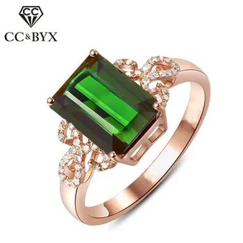 

CC Vintage Rings For Women Green Stone Square Cubic Zirconia Adjustable Ring Fashion Jewelry Simple Ringen Accessories CC1358
