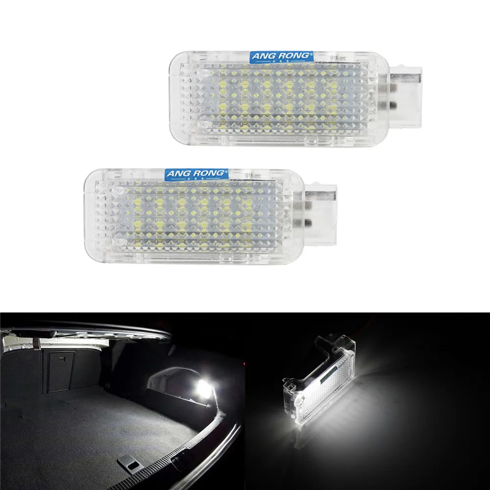 ANGRONG 2x White Car Trunk Light LED Door Courtesy Light Lamps For Audi