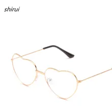 Очки в форме сердца, женские металлические очки, прозрачные линзы, оправа, очки для мужчин, очки в стиле ретро, золото, можно настроить, оптические очки
