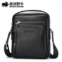BISON DENIM Brand Handbag Men Shoulder Bags Genuine Leather Men’s Briefcase Cowhide Business Casual Messenger Bag Free Shipping