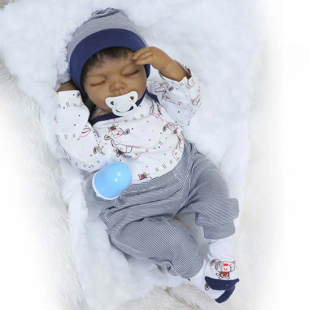 

2018 New NPK 22Inch Lifelike Baby Newborn Doll Set Silicone Reborn Dolls for Kid Playmate Toy Birthday Gift