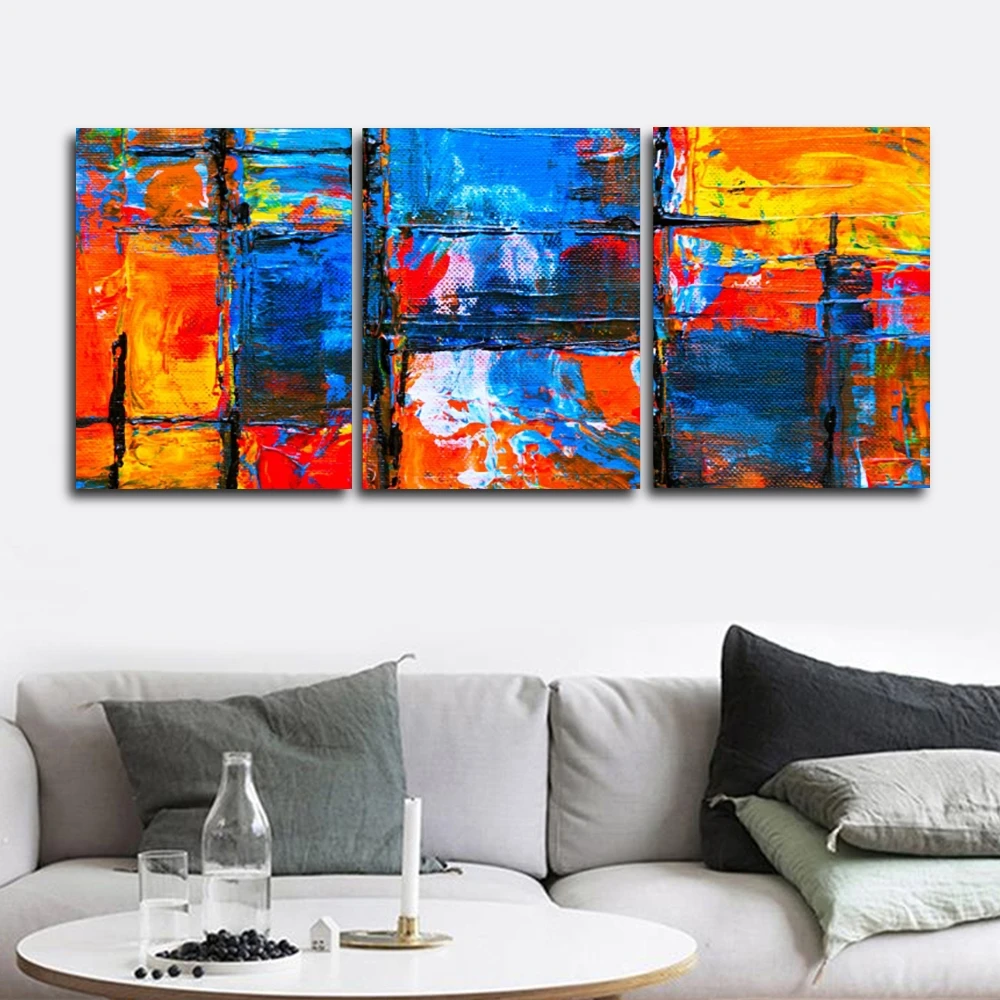 

3 Panel Graffiti Wall Artworkwork Abstract Posters and Prints Canvas Painting Living Room Wedding Nordic Home Decoration