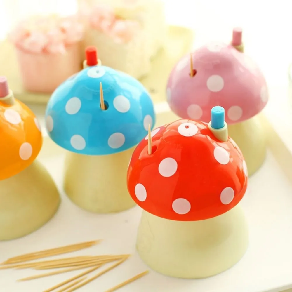 

Creative Toothpick Bottle Toothpick Holders Lovely Beautiful And Fashion Cartoon Mushroom Shape Automatic Toothpick Box