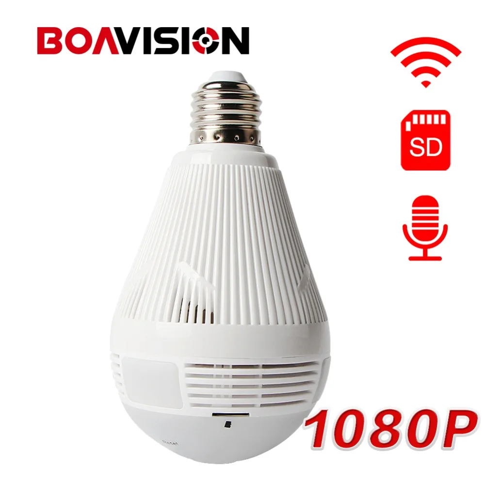 

LED Bulb Light Wifi IP Camera HD 1080P Night Vision Fisheye Panoramic 360 Degree 3D VR Cam Home Security IP Camera P2P APP iCSee
