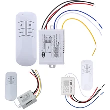 3 puertos 220V lámpara Control remoto inalámbrico encendido/apagado 220V lámpara Control remoto transmisor receptor para lámpara de bombilla de luz