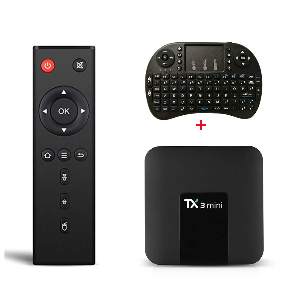

Tanix TX3 Mini Smart TV Box Digital 2GB 16GB Android 7.1 Amlogic S905W Quad core 64 H.265 2.4GHz WiFi With I8 Wireless Keyboard