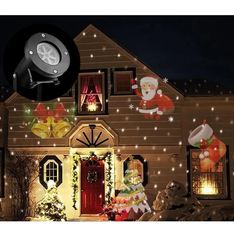 

Projection Projector Light Waterproof Laser Spotlight for Christmas Holiday Landscape Garden Decoration 12 Patterns with EU Plug