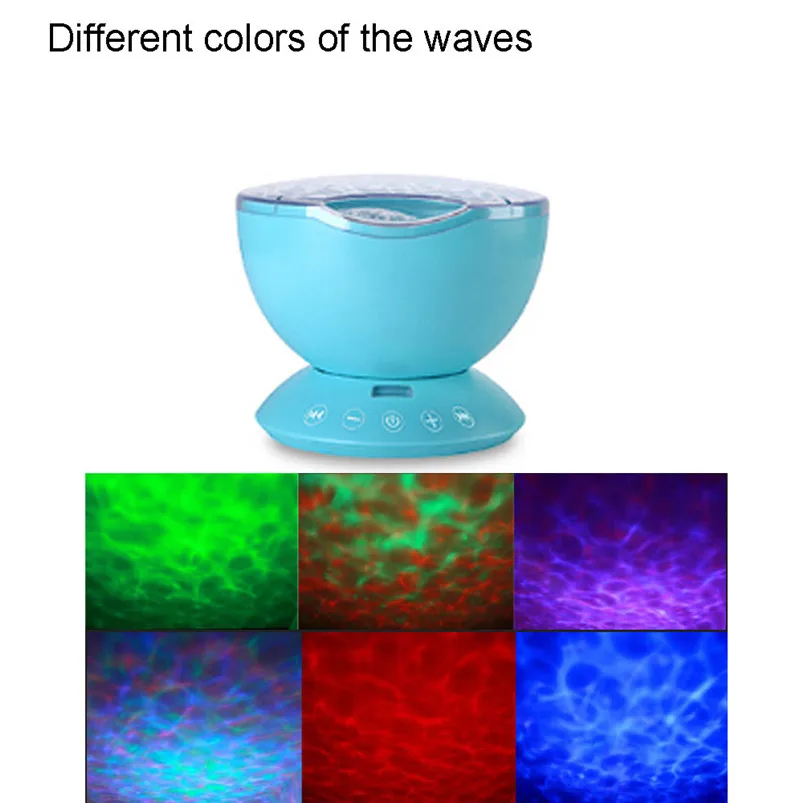  12 LED 7 Colors Night Lamp Remote Control Ocean Wave Projector Nightlight For Apartment Drawing Room Decor Lamparas 40JY3007