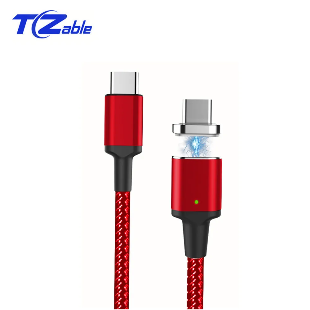نوع-C 5A المغناطيس كابل بيانات يدعم PD QC3.0 USB-C سريع شحن عالية نقل البيانات ل ماك بوك شحن عالية الجودة كابل