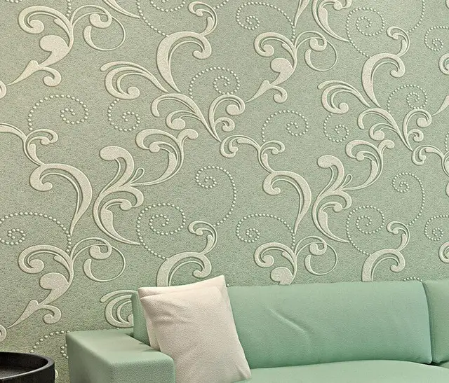3d non woven Europ style super thick floral embossed wallpaper well