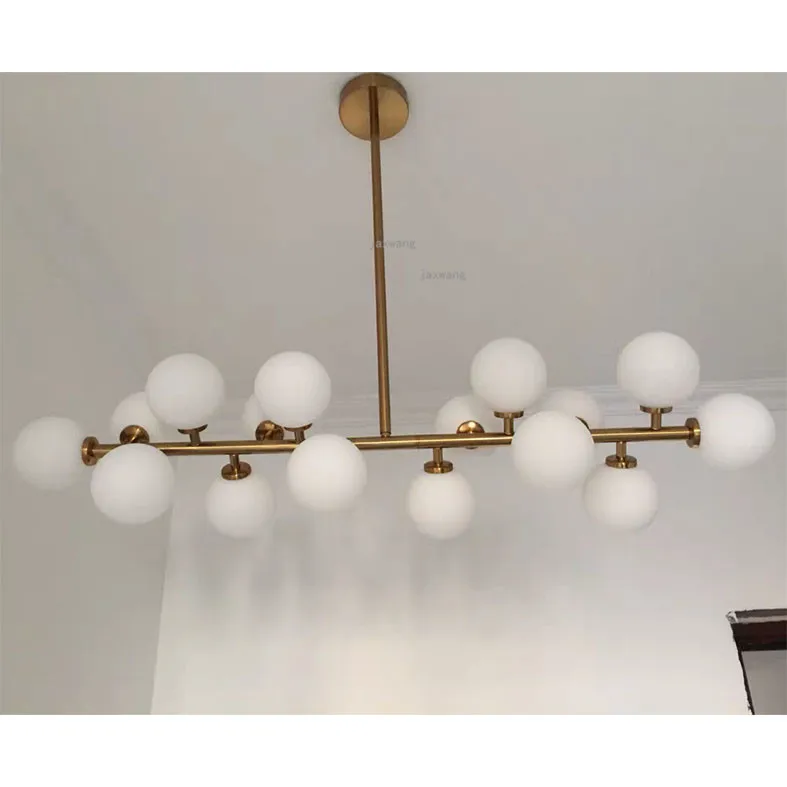 JW Glass Modern Gold LED Light Ceiling Chandelier Chandeliers Lamp Living room Chandelier Lighting Modern Hanging ceiling Lamps