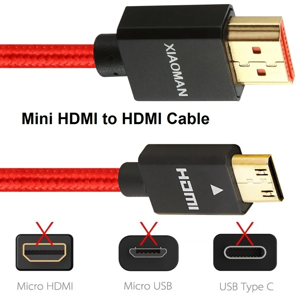 Мини-hdmi-hdmi кабель высокоскоростной HDTV кабель Поддержка 4K 1080p планшет видеокамера камера игровая консоль DV 1 м 2 м 3 м мини-hdmi кабель