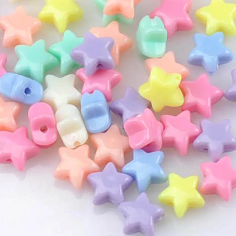 

2018 New Mixed candy Acrylic Star Spacer Beads For jewelry handmade Diy 11mm 50pcs YKL0523X